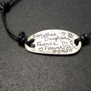 LA TH silver tone mother daughter friends forever bracelet